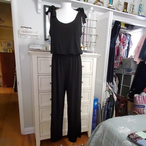 Karen Kane Pants - KAREN KANE BLACK *Bow* JUMPSUIT XL NWT